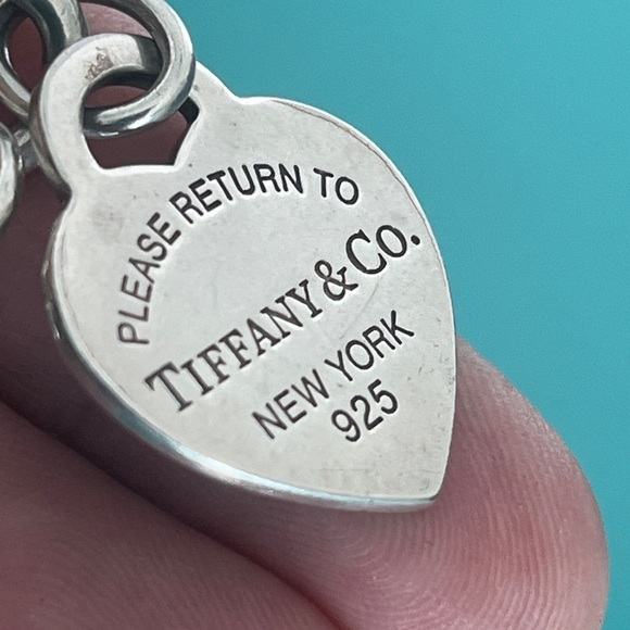 Tiffany & Co. Please Return to Tiffany Heart Blue Enamel Tag Silver Bracelet - Picture 10 of 17